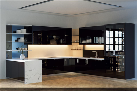 Tủ bếp inox cánh acrylic bóng thời thượng thể hiện đẳng cấp tủ bếp Châu Âu