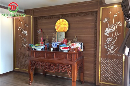 Thiết kế thi công phòng thờ đẹp rẻ chuẩn phong thủy tại Cao Xanh Hạ Long - Quảng Ninh