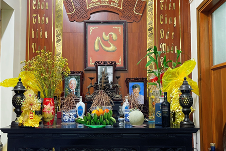Thiết kế thi công trọn gói phòng thờ đẹp cho khách hàng Cầu Nguyệt - An Lão - Hải Phòng