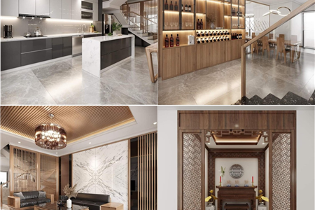 Thiết kế thi công trọn bộ nội thất( Phòng khách- phòng thờ- phòng ngủ) khách hàng - Lê Hồng Phong - Hải Phòng