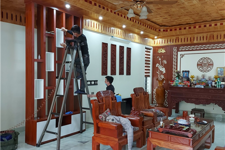 Thiết kế thi công trọn bộ phòng thờ và phòng khách đẹp cho chú Thảo- Hồng Thái An Dương - Hải Phòng